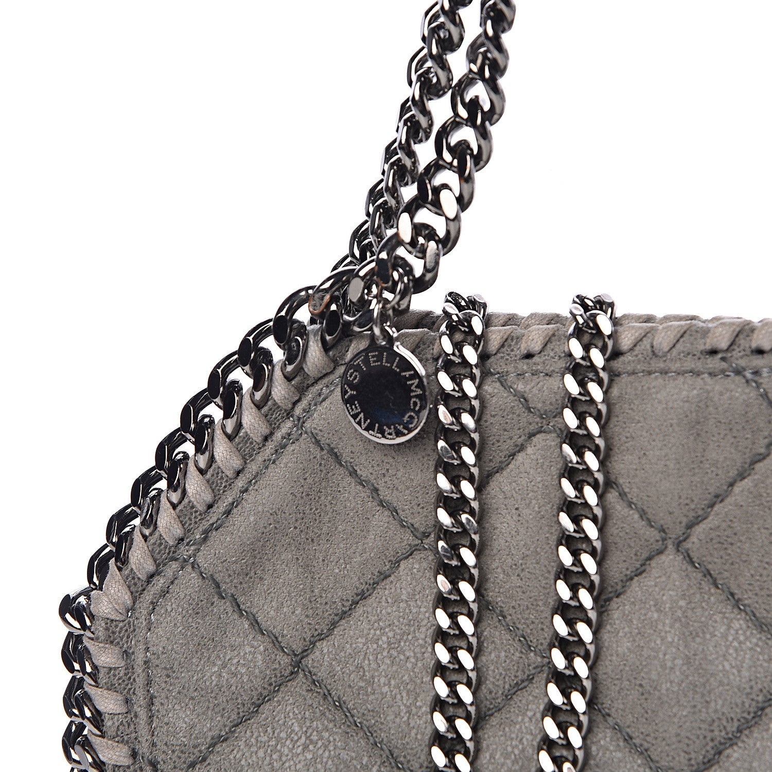 Stella McCartney Shaggy Deer Quilted Mini Falabella Tote Grey 9 of 12