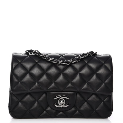 Chanel Lambskin Quilted Mini Rectangular Flap Black 1 of 8