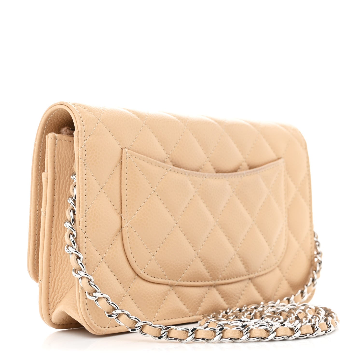 Chanel Caviar Quilted Wallet On Chain WOC Beige 3 of 12