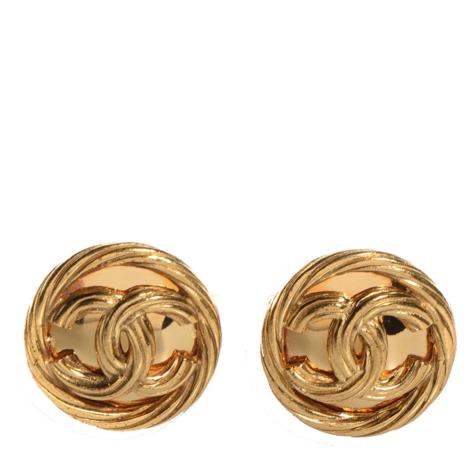 Chanel CC Clip On Earrings Gold 1 of 4