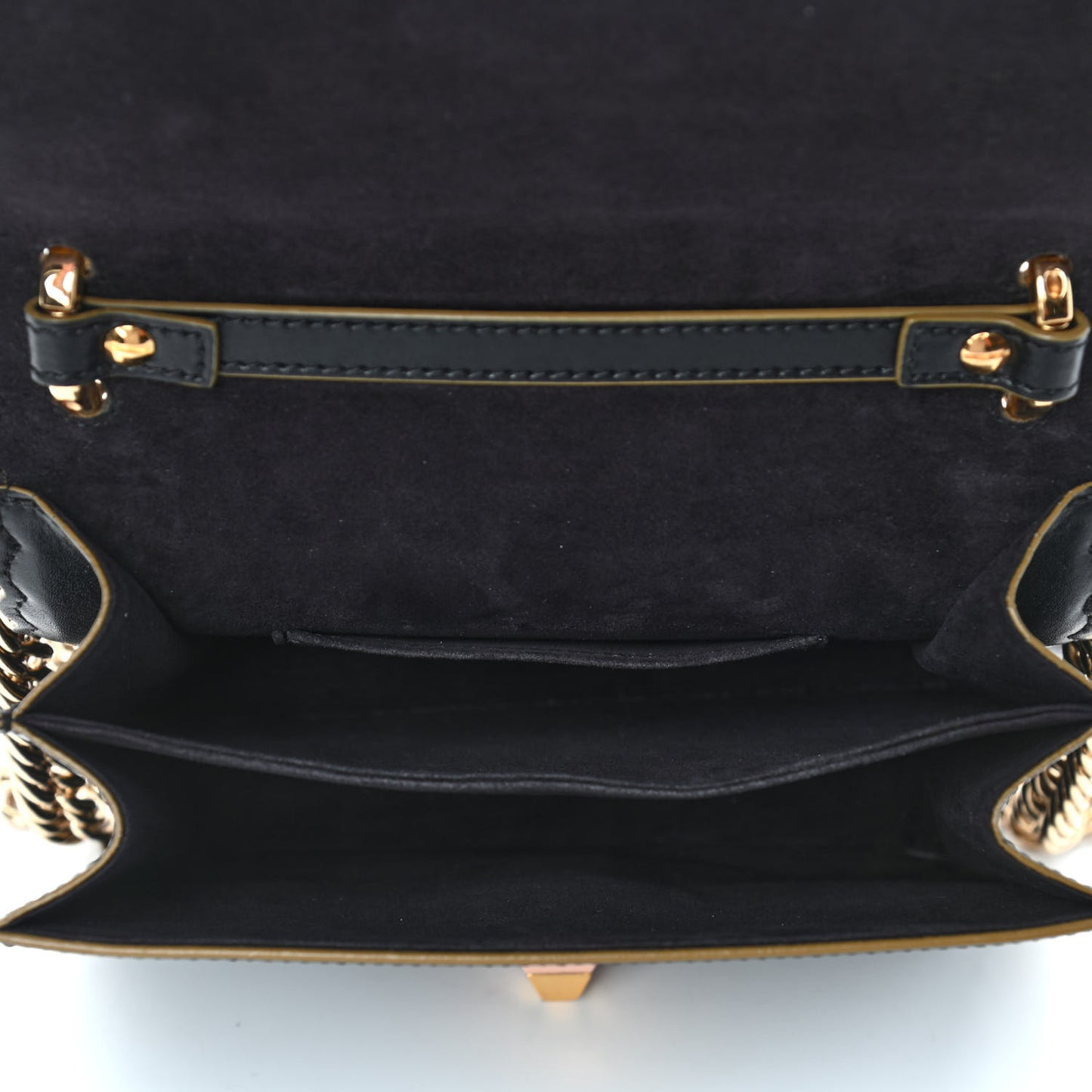 Vitello Liberty Scalloped Studded Small Kan I Shoulder Bag Black