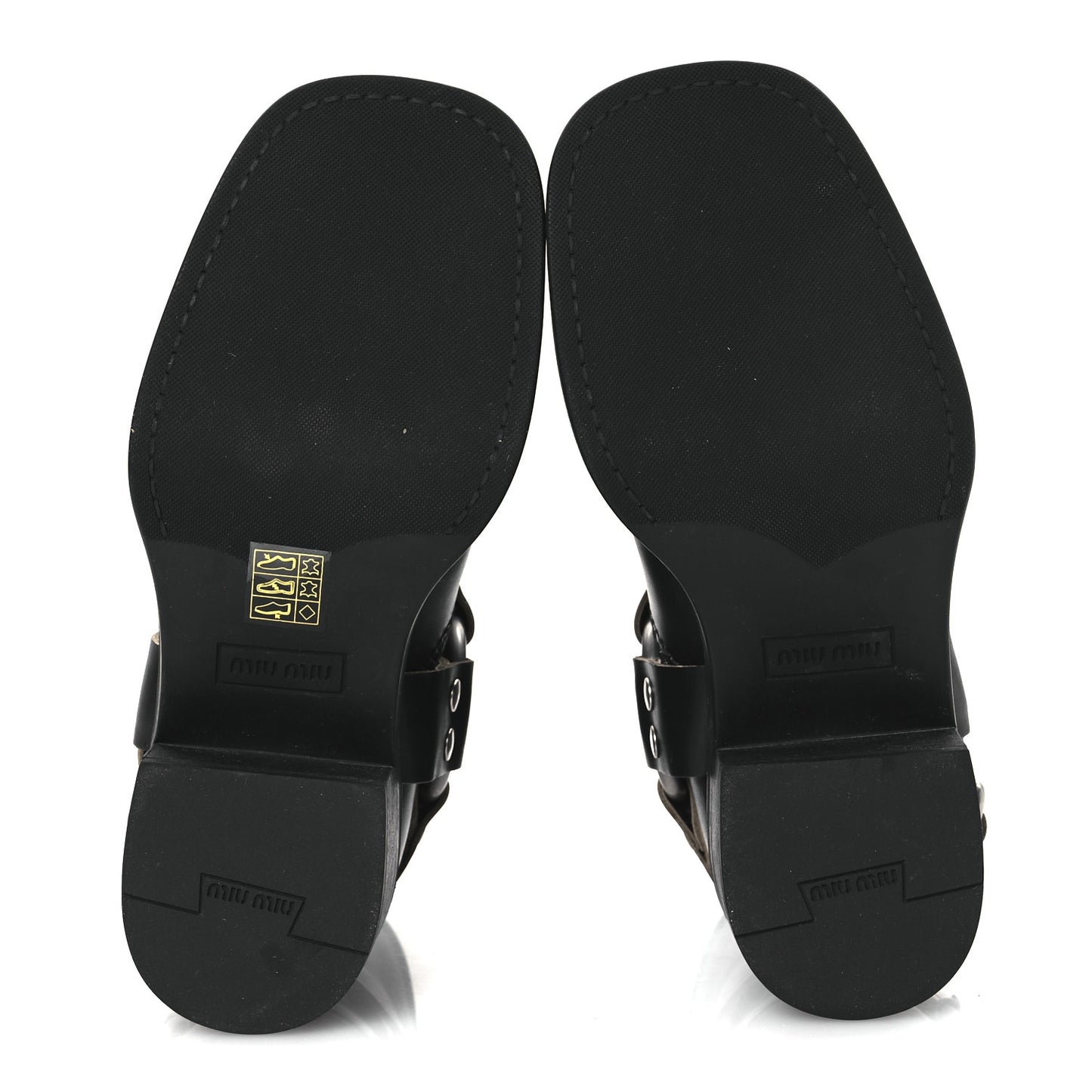 Calfskin Harness Engineer Boots 35 Black