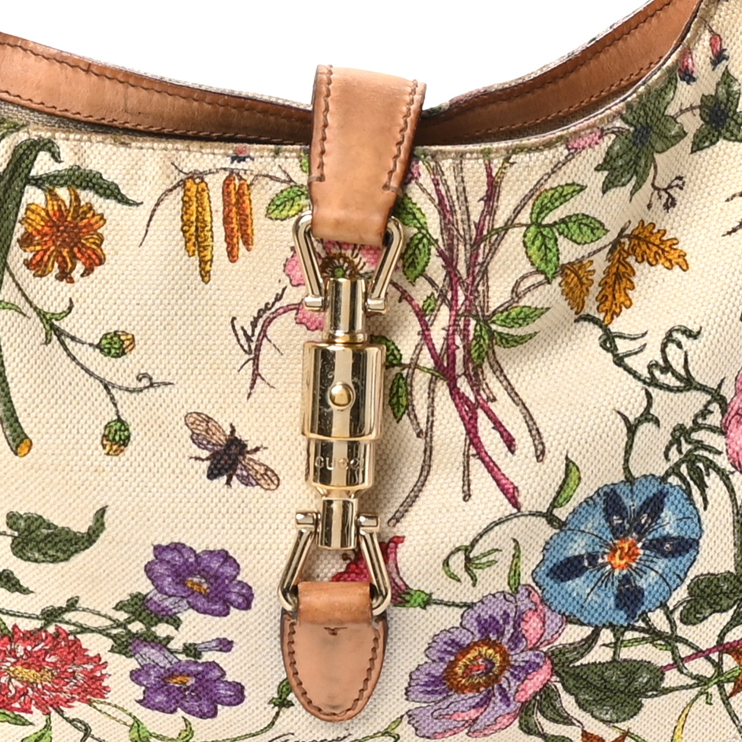 Gucci Canvas Floral Flora Small Jackie O Hobo White White 8 of 11
