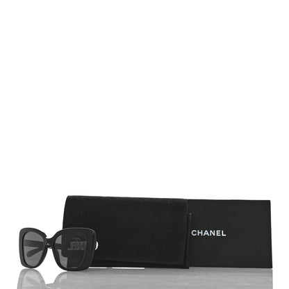 Chanel Acetate Strass Square Sunglasses 5422-B Black White 9 of 9