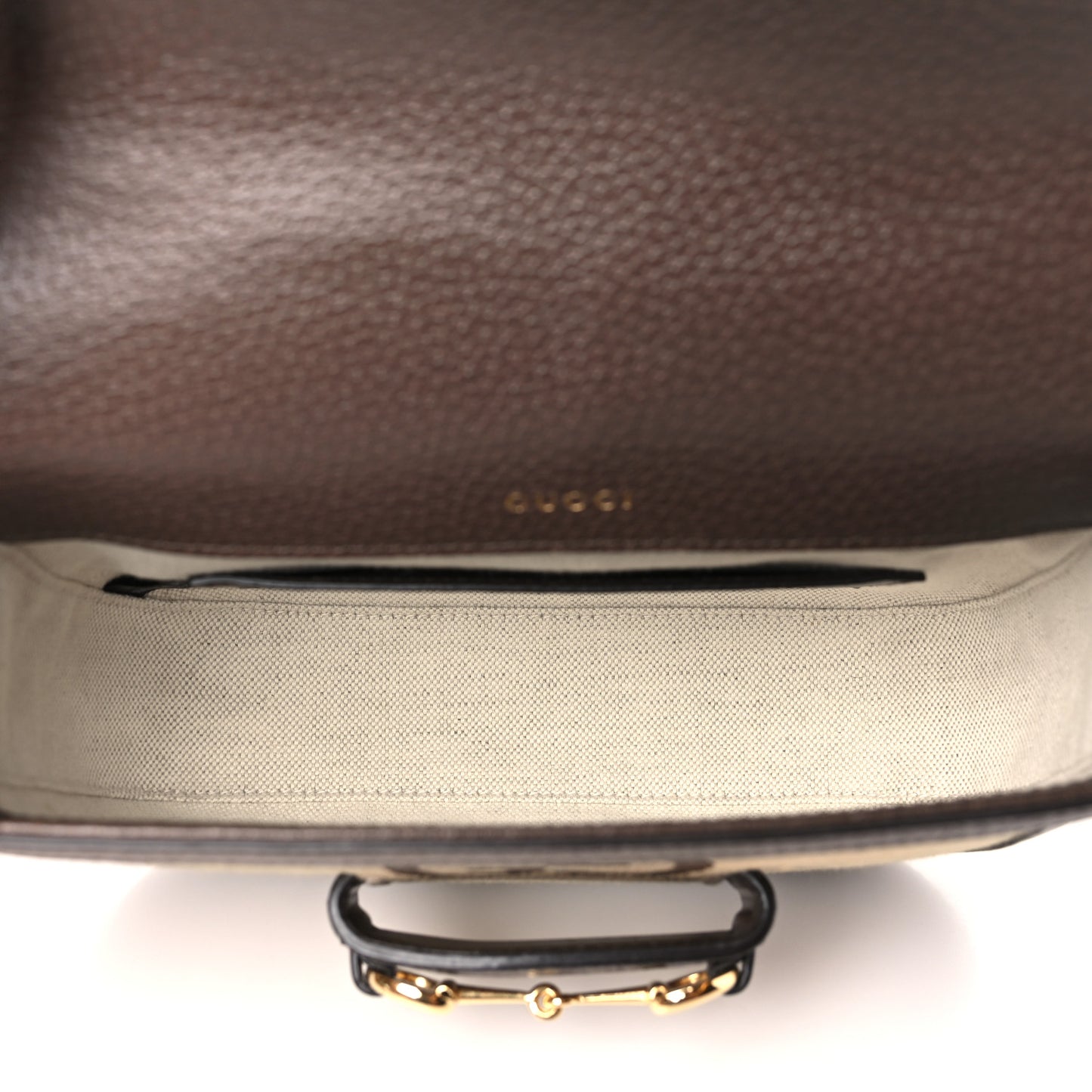 Monogram Jumbo GG Textured Dollar Calfskin Web Mini Horsebit 1955 Shoulder Bag Camel Ebony New Acero