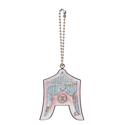Chanel Enamel Circus Tent Bag Charm Pink Blue Silver 1 of 4