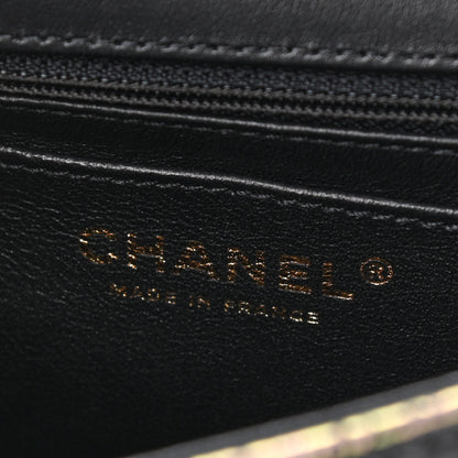 Chanel Calfskin Crocodile Embossed Graffiti 2.55 Mini Cocodile Reissue Flap Black Pink 7 of 10