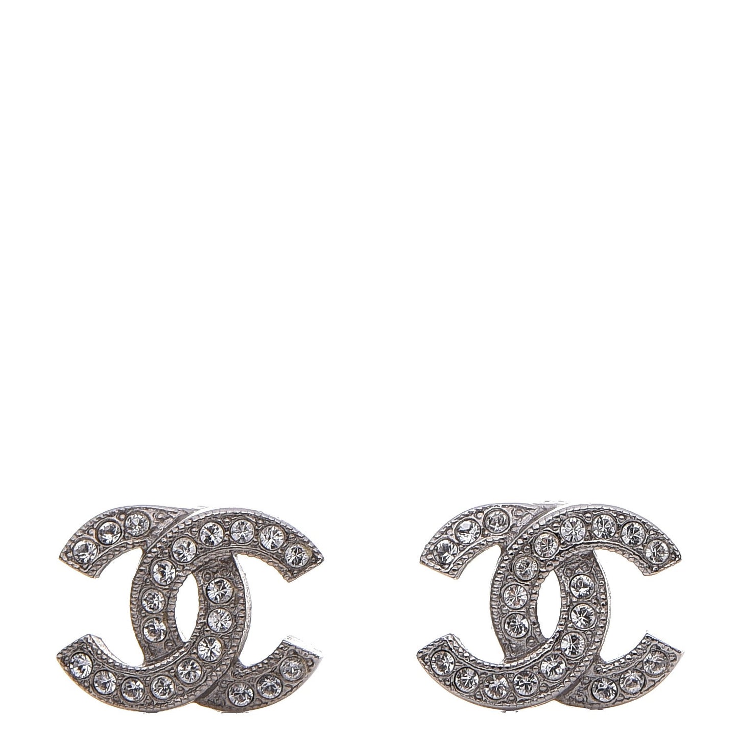 Crystal CC Earrings Silver