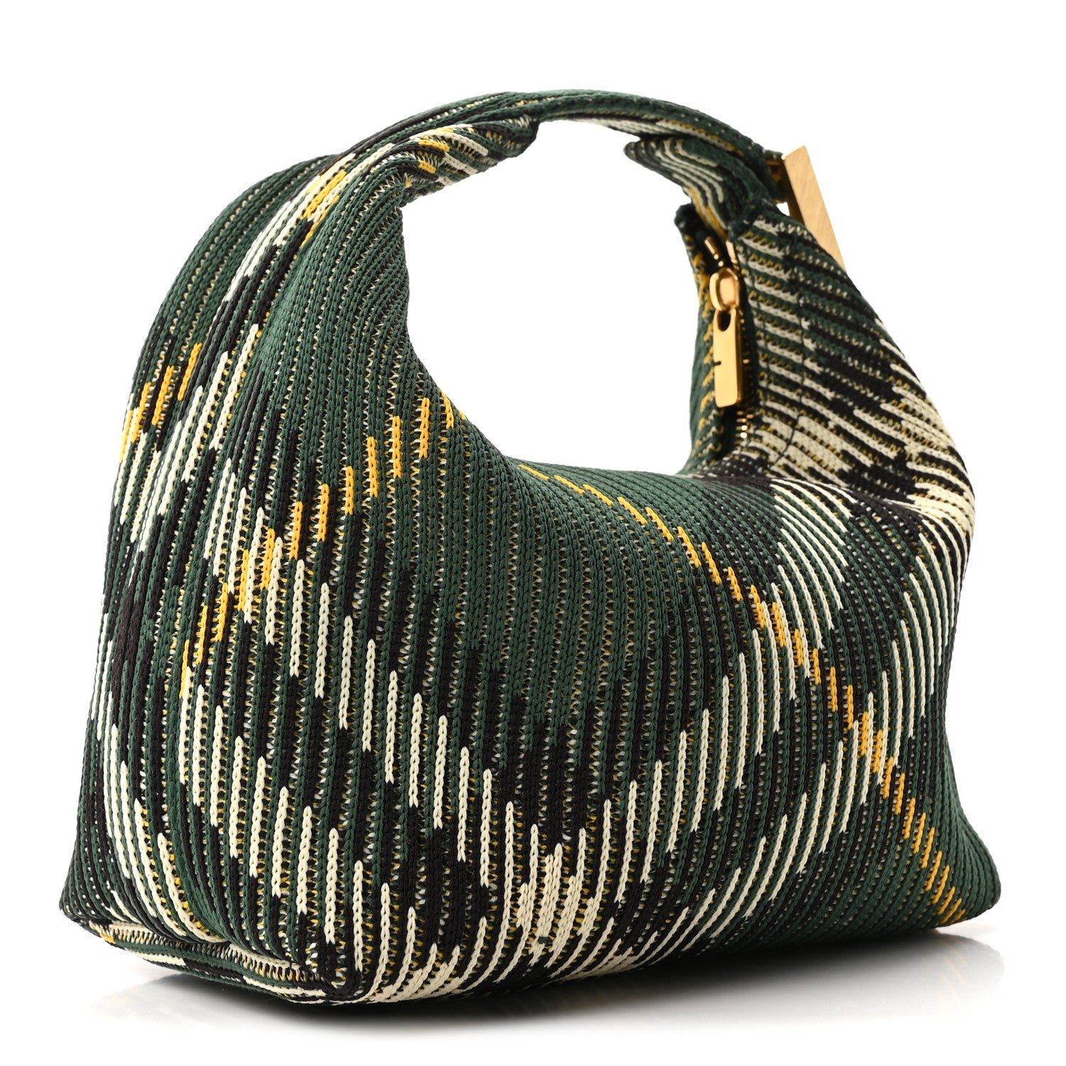 Burberry Canvas Knitted Check Mini Peg Duffle Bag Ivy 3 of 10