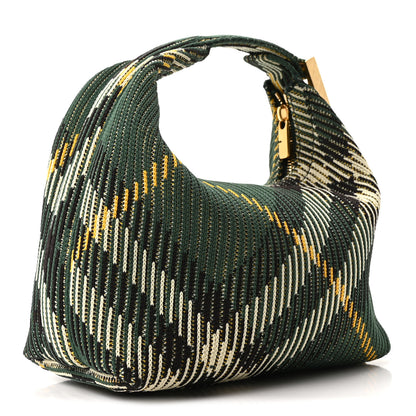 Burberry Canvas Knitted Check Mini Peg Duffle Bag Ivy 3 of 10