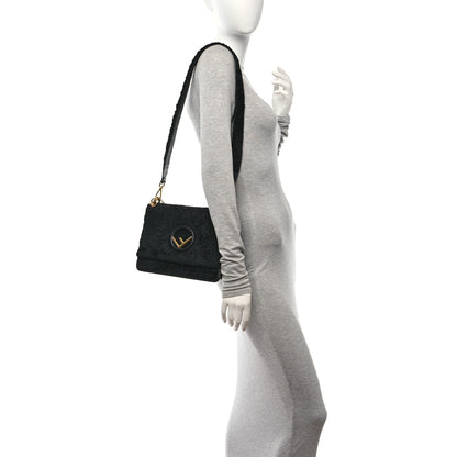 Fendi Velluto Astrakan Vitello Dolce F is Fendi Kan I Shoulder Bag Black 2 of 10