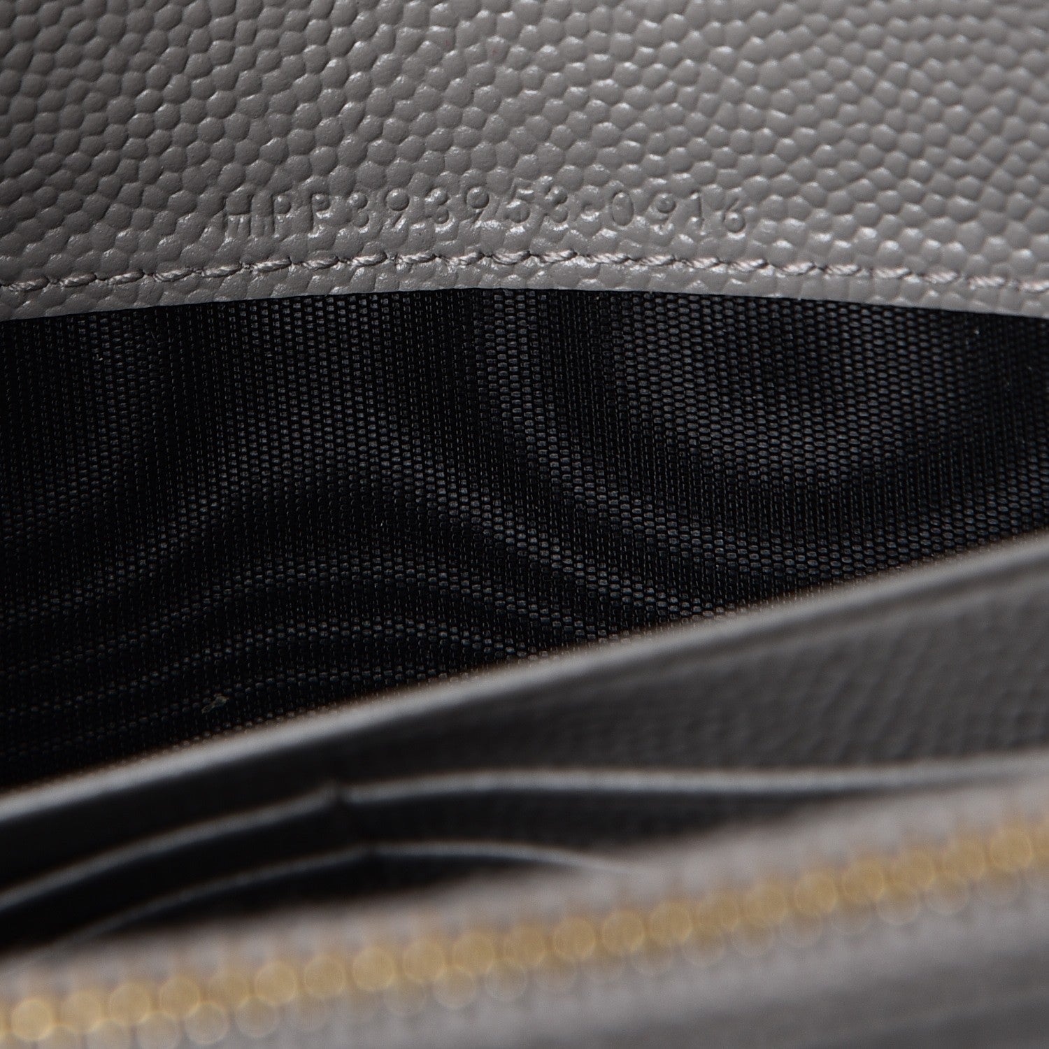 Saint Laurent Grain De Poudre Matelasse Chevron Monogram Envelope Chain Wallet Fog 8 of 9