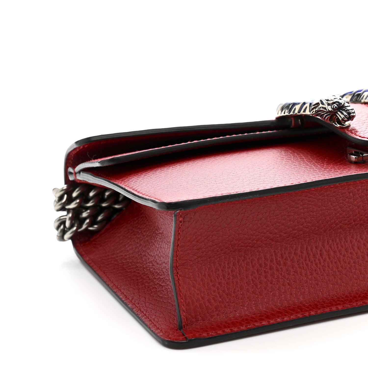 Gucci Dollar Calfskin Enamel Dionysus Shoulder Bag Hibiscus Red Electric Blue 9 of 13