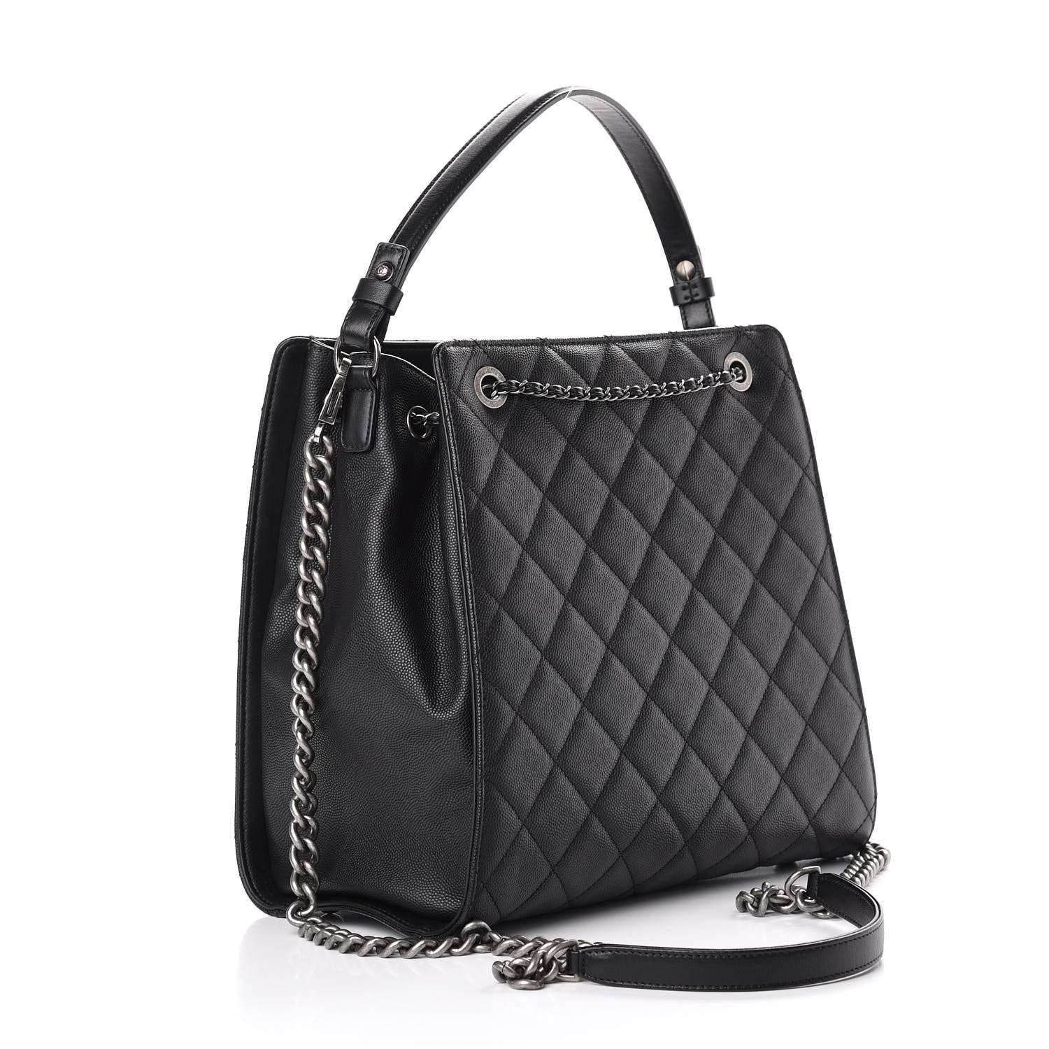 Chanel Caviar Quilted Medium CC Bucket Bag Black 3 of 10