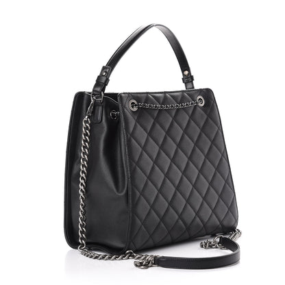 Chanel Caviar Quilted Medium CC Bucket Bag Black 3 of 10