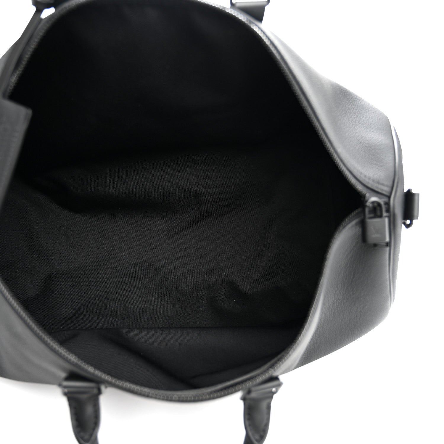 Louis Vuitton Grained Calfskin Aerogram Keepall Bandouliere 50 Black 4 of 9