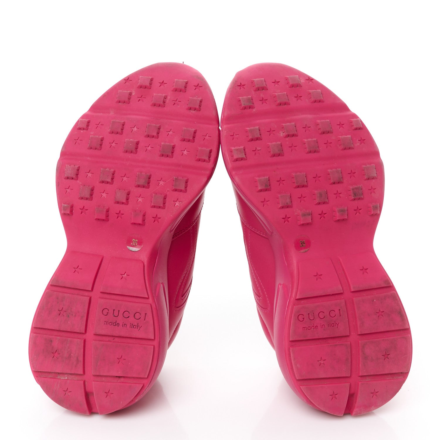 Gucci Calfskin Logo Womens Rhyton Sneakers 35 Box Pink 6 of 12