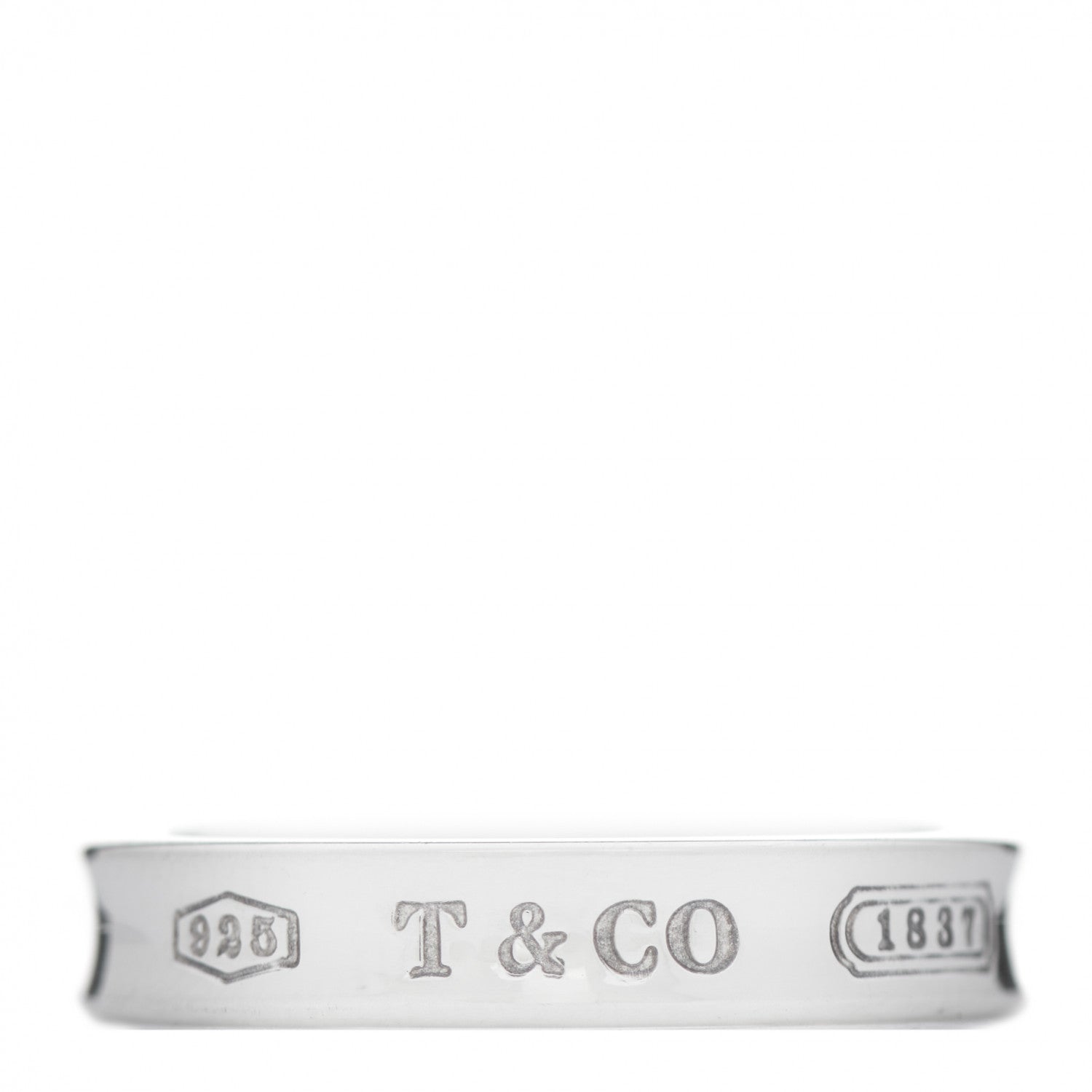 Tiffany Sterling Silver Narrow 1837 Band Ring 52 6 1 of 5