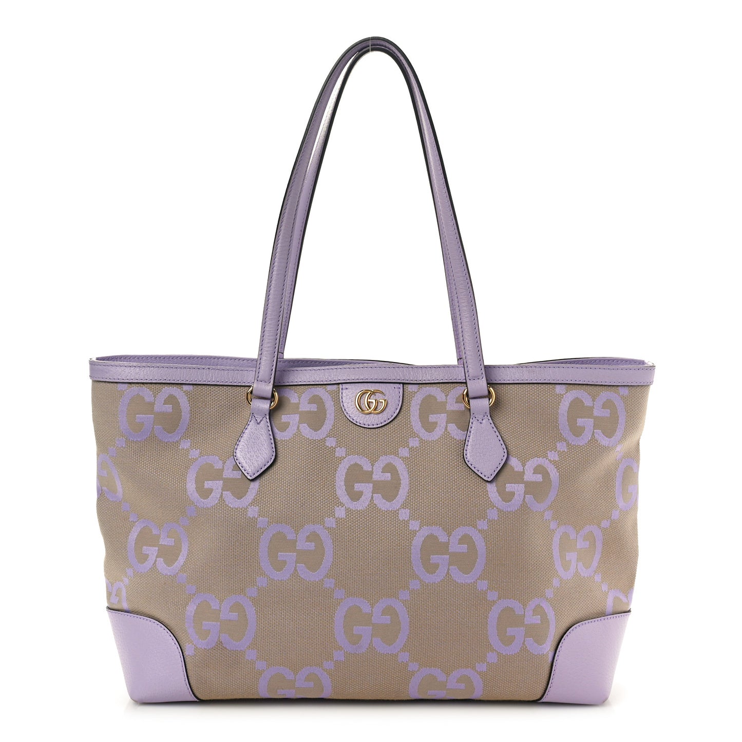 Monogram Jumbo GG Textured Dollar Calfskin Medium Ophidia Shopping Tote Beige Lapis