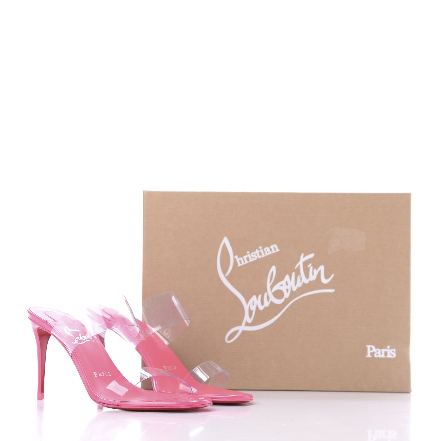 Christian Louboutin Patent PVC Just Nothing 85 Slide Sandals 36.5 Magnifique 12 of 12