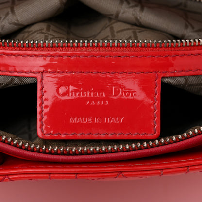 Christian Dior Patent Cannage Large Lady Dior Red 6 of 15