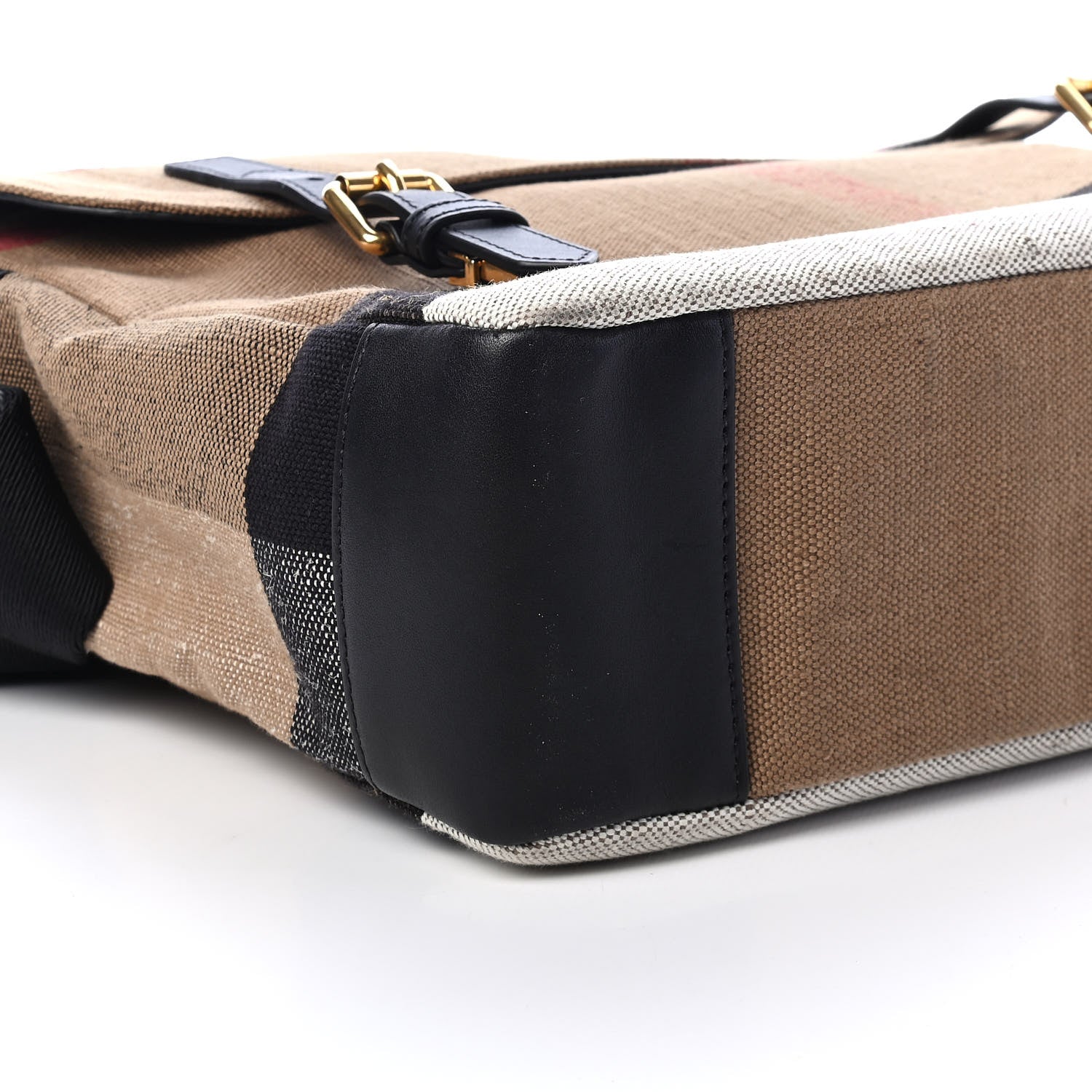 Burberry Canvas Mega Check Large Baildon Messenger Bag Black 9 of 10