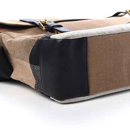 Burberry Canvas Mega Check Large Baildon Messenger Bag Black 9 of 10