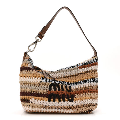 Miu Miu Fabric Crochet Mini Spirit Bag Naturale Multicolor 1 of 8