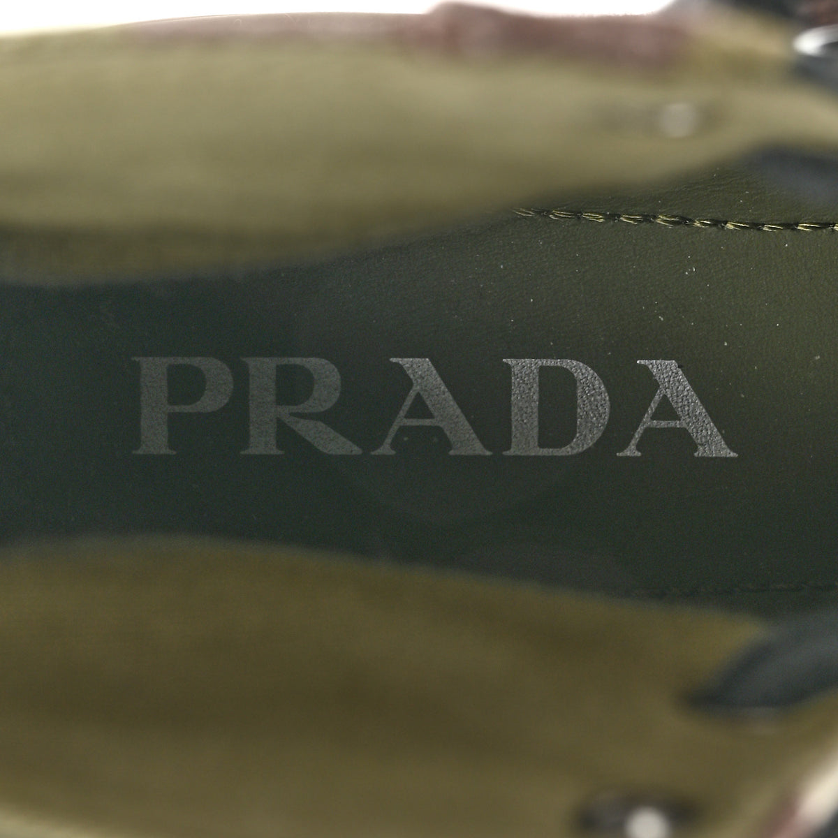 Prada Denim Triangle Logo Camo Sneakers 35 Militare 7 of 10