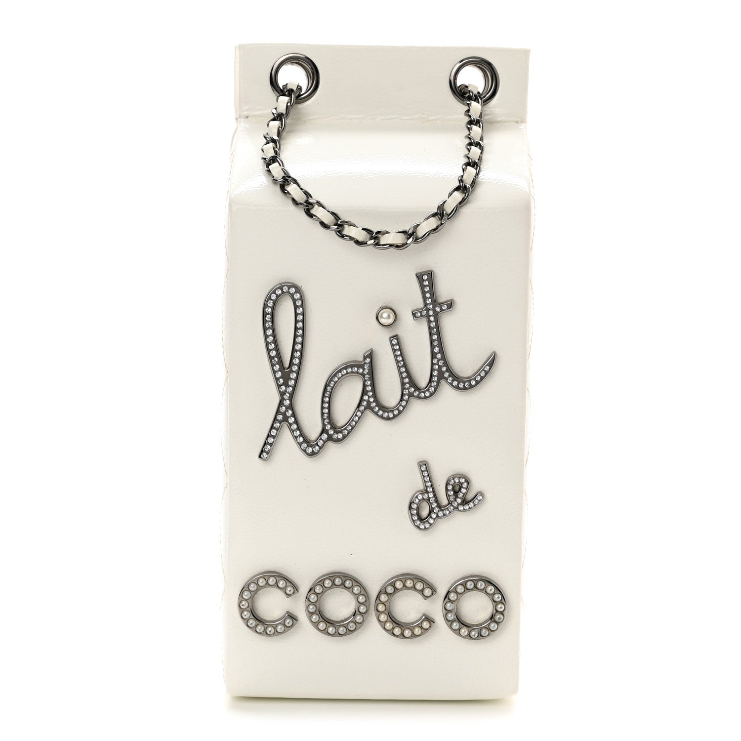 Chanel Goatskin Lait de Coco Milk Carton Bag White 1 of 10