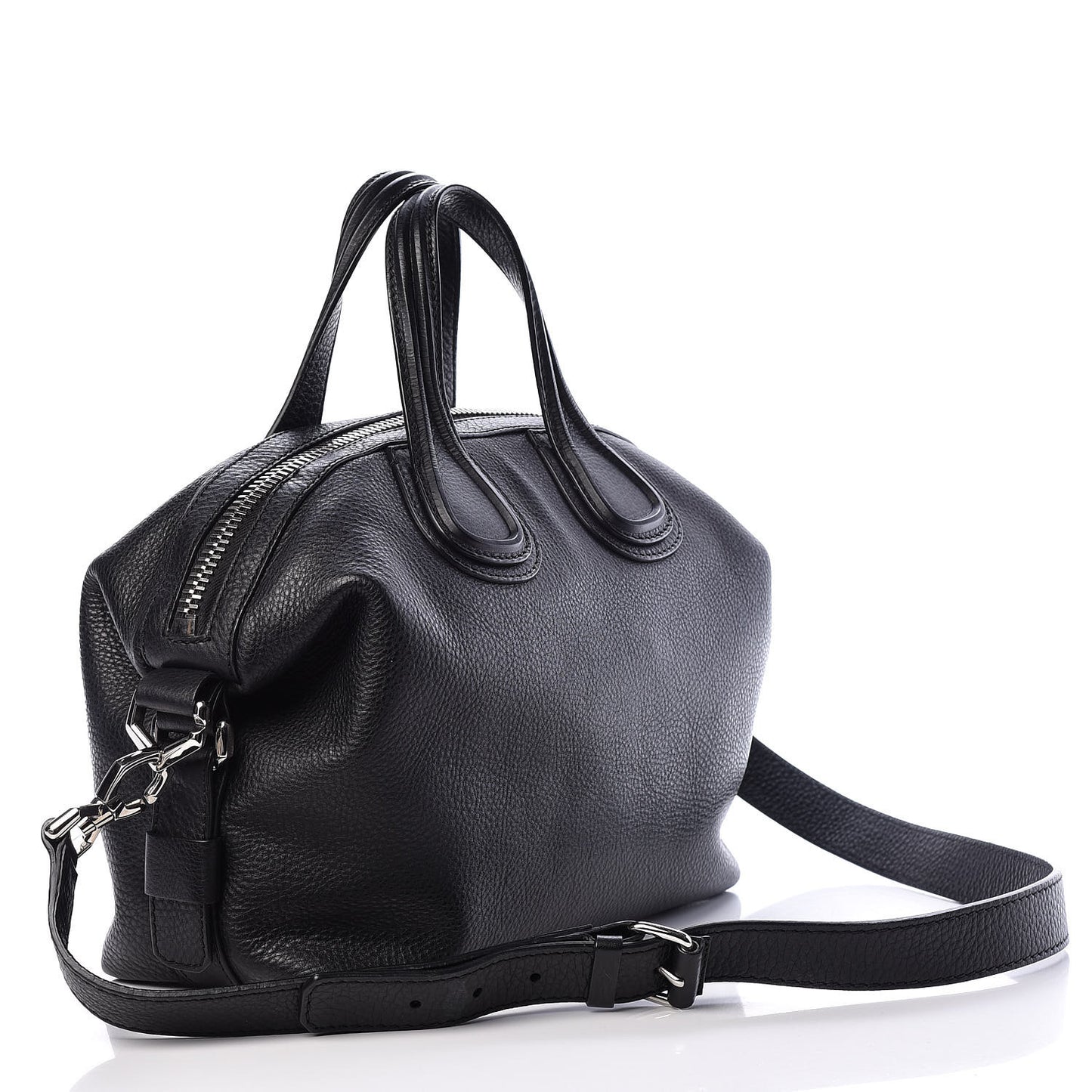 Pebbled Calfskin Small Nightingale Black