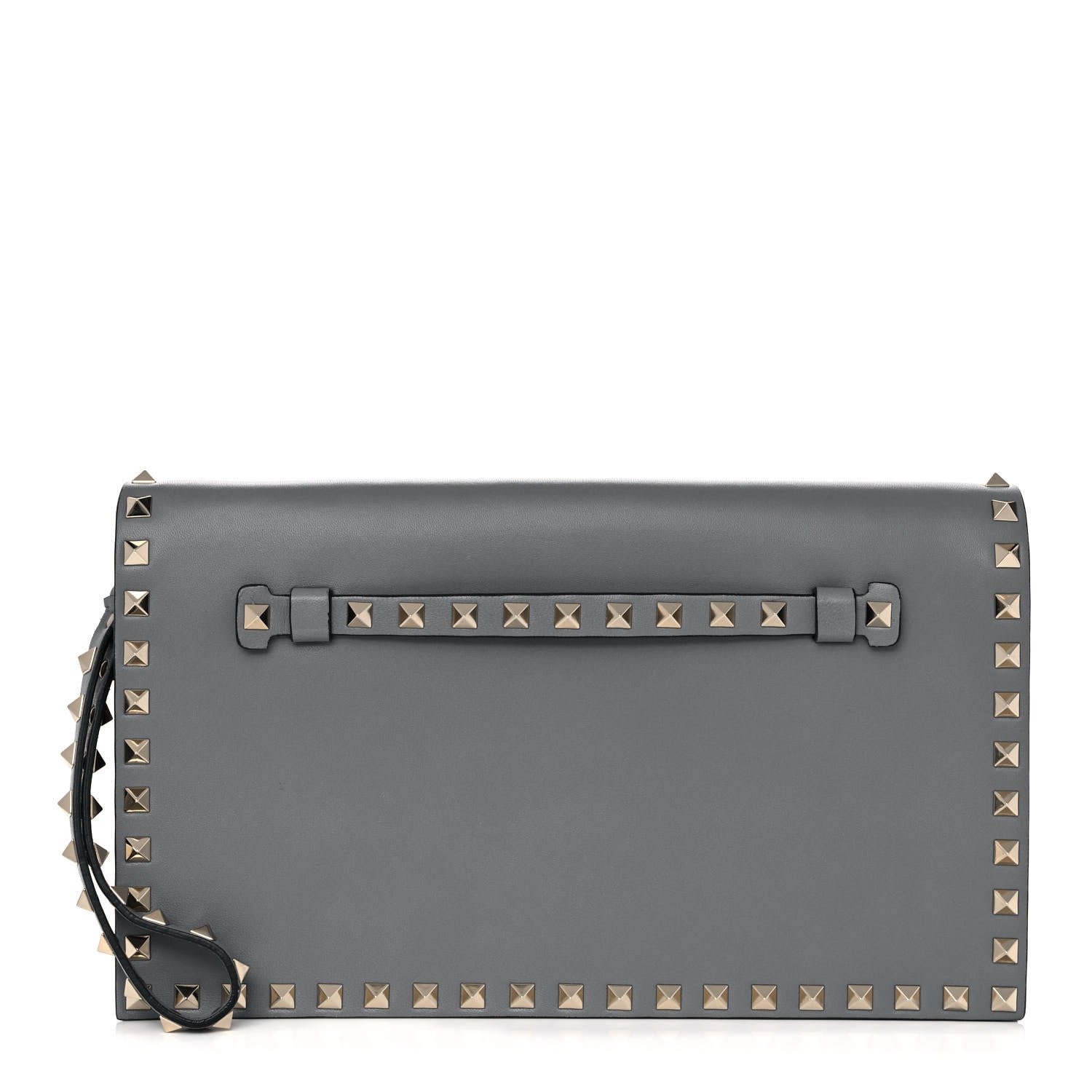 Valentino Garavani Nappa Rockstud Wristlet Clutch Light Stone 1 of 11