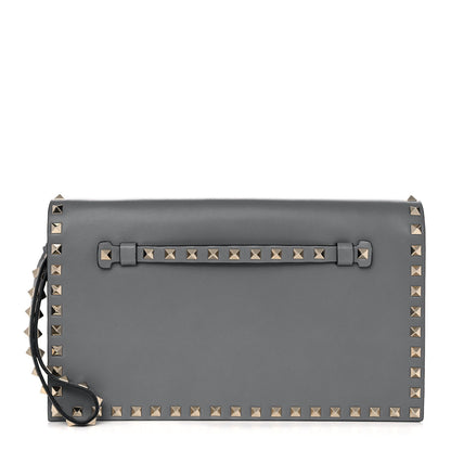 Valentino Garavani Nappa Rockstud Wristlet Clutch Light Stone 1 of 11