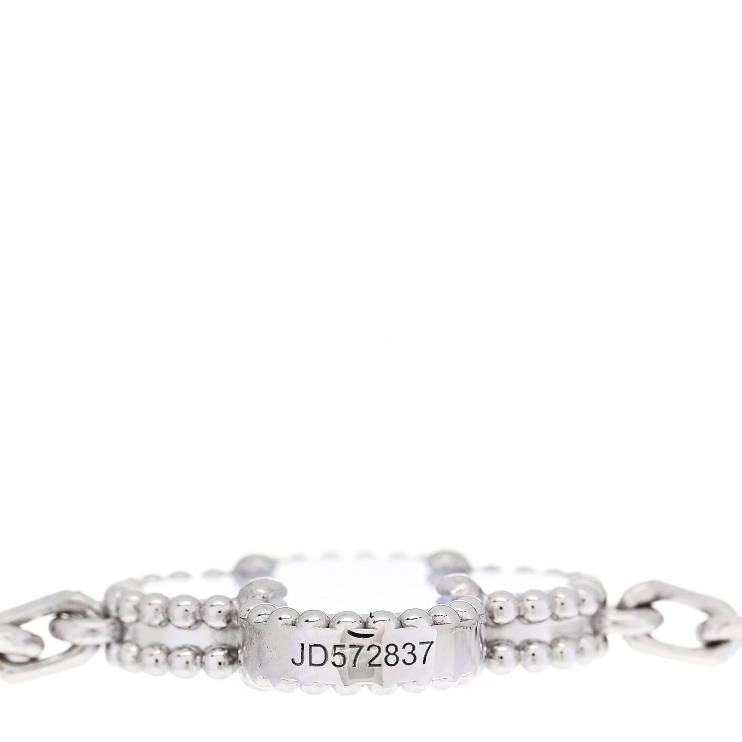 Van Cleef & Arpels 18K White Gold Chalcedony 5 Motifs Vintage Alhambra Bracelet 4 of 5