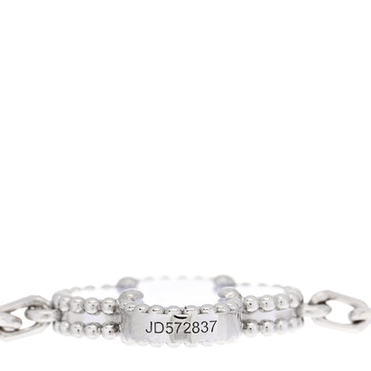 Van Cleef & Arpels 18K White Gold Chalcedony 5 Motifs Vintage Alhambra Bracelet 4 of 5