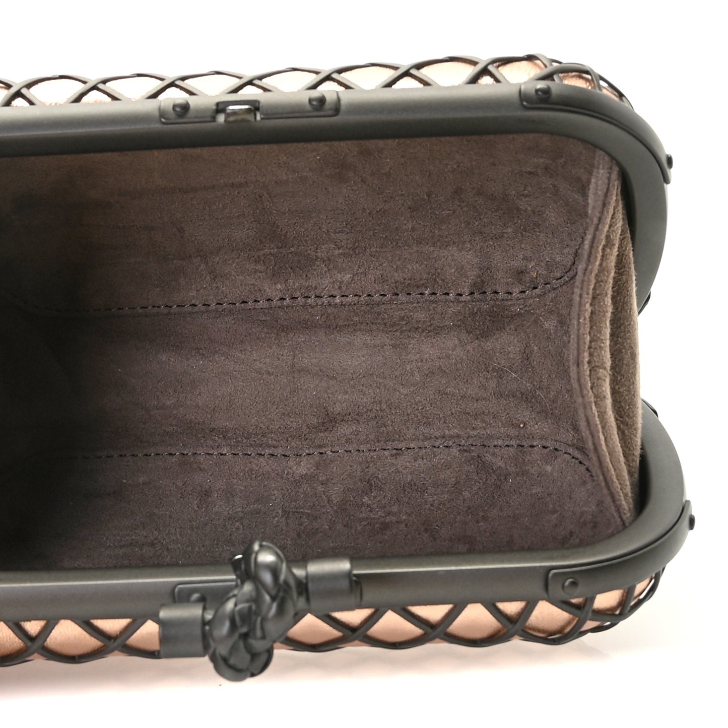 Metallic Cage Knot Clutch Gold