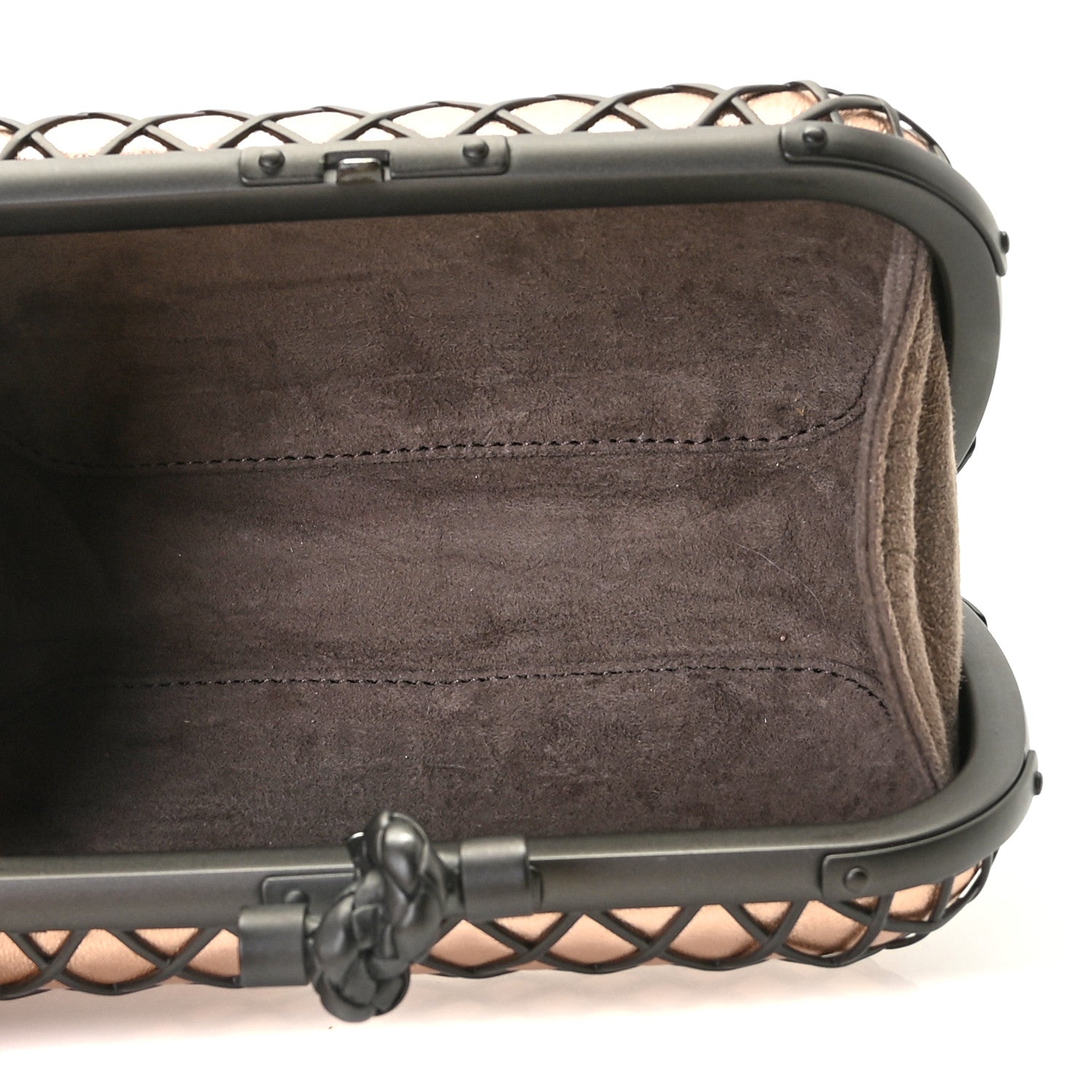Bottega Veneta Metallic Cage Knot Clutch Gold 5 of 9