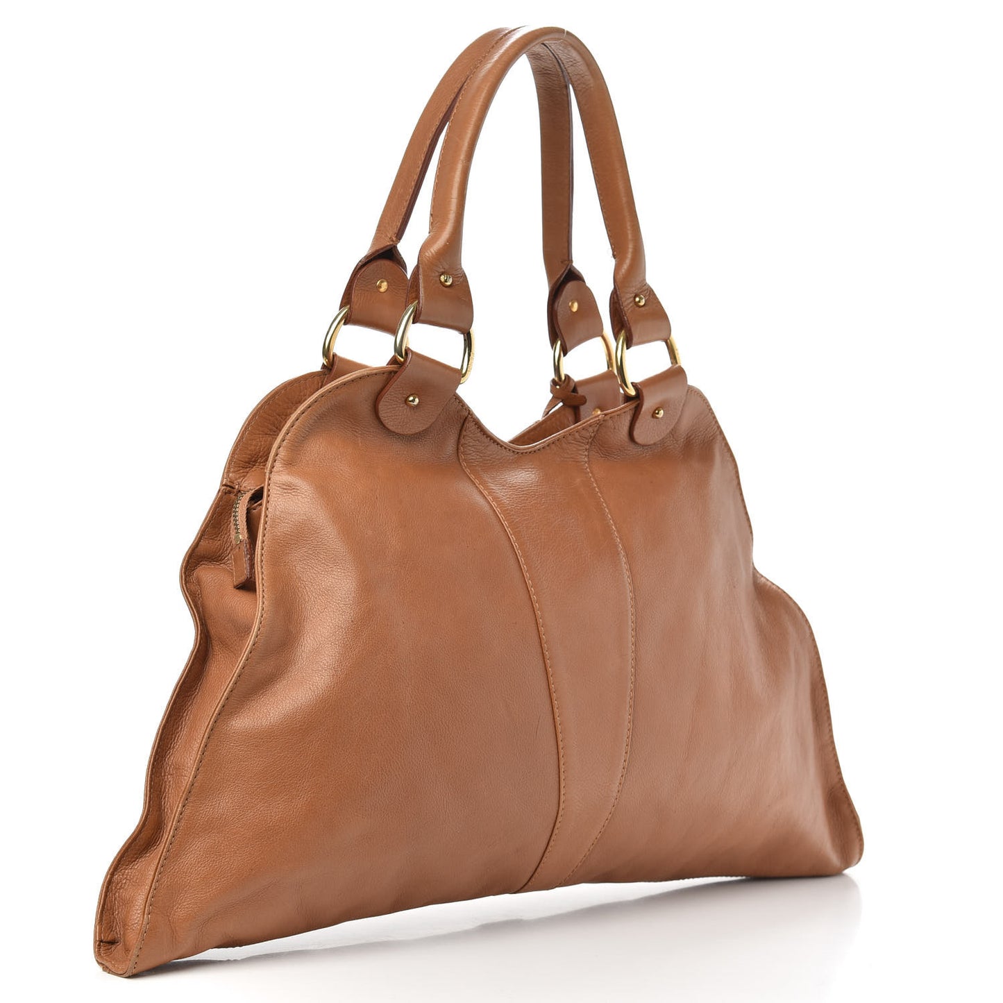 Calfskin Large Devil Trapezio Tote Tan