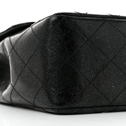 Chanel Patent Quilted Sparkle Glitter Jumbo Single Flap Black 9 of 13