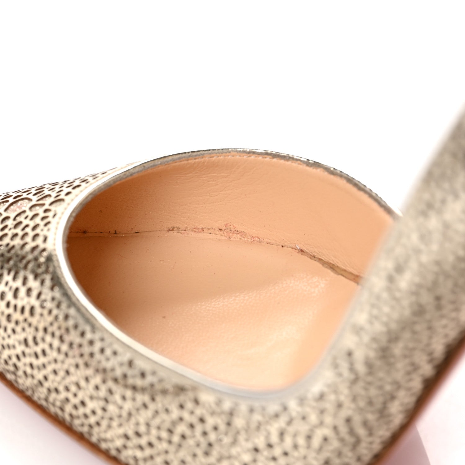 Christian Louboutin Patent Glitter Galupump 100 Pumps 37 Light Gold Ivory 9 of 10
