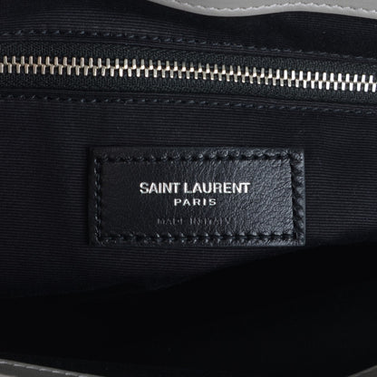 Saint Laurent Calfskin Y Quilted Monogram Large Loulou Chain Satchel Grey 6 of 7