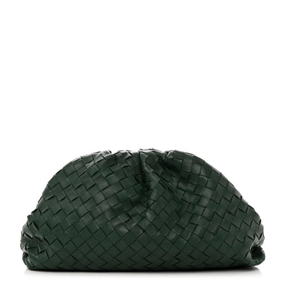 Bottega Veneta BOTTEGA VENETA Nappa Maxi Intrecciato The Pouch Oversized Clutch Raintree 1 of 9