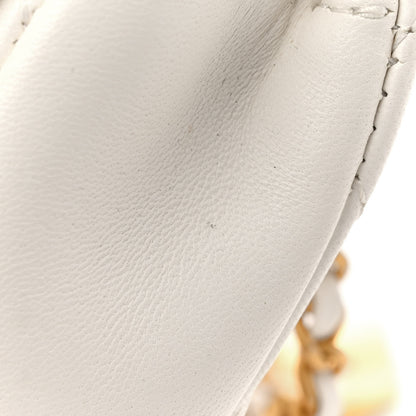 Chanel Lambskin Quilted Mini Heart Charms Flap White 14 of 15