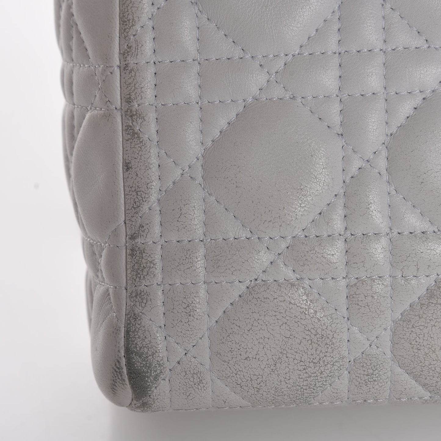 Lambskin Cannage Medium Lady Dior White
