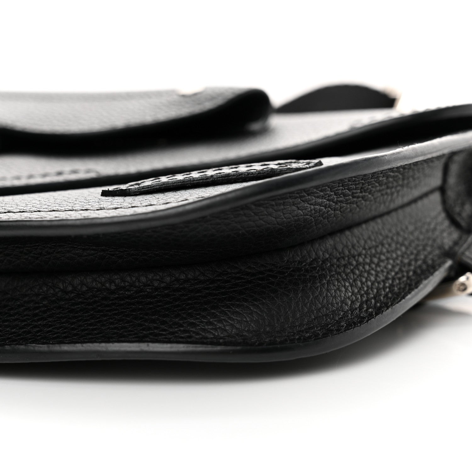 Christian Dior Grained Calfskin Saddle Messenger Bag Black 10 of 14