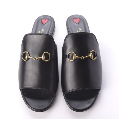 Gucci Malaga Kid Horsebit Slide Sandals 39 Black 6 of 11