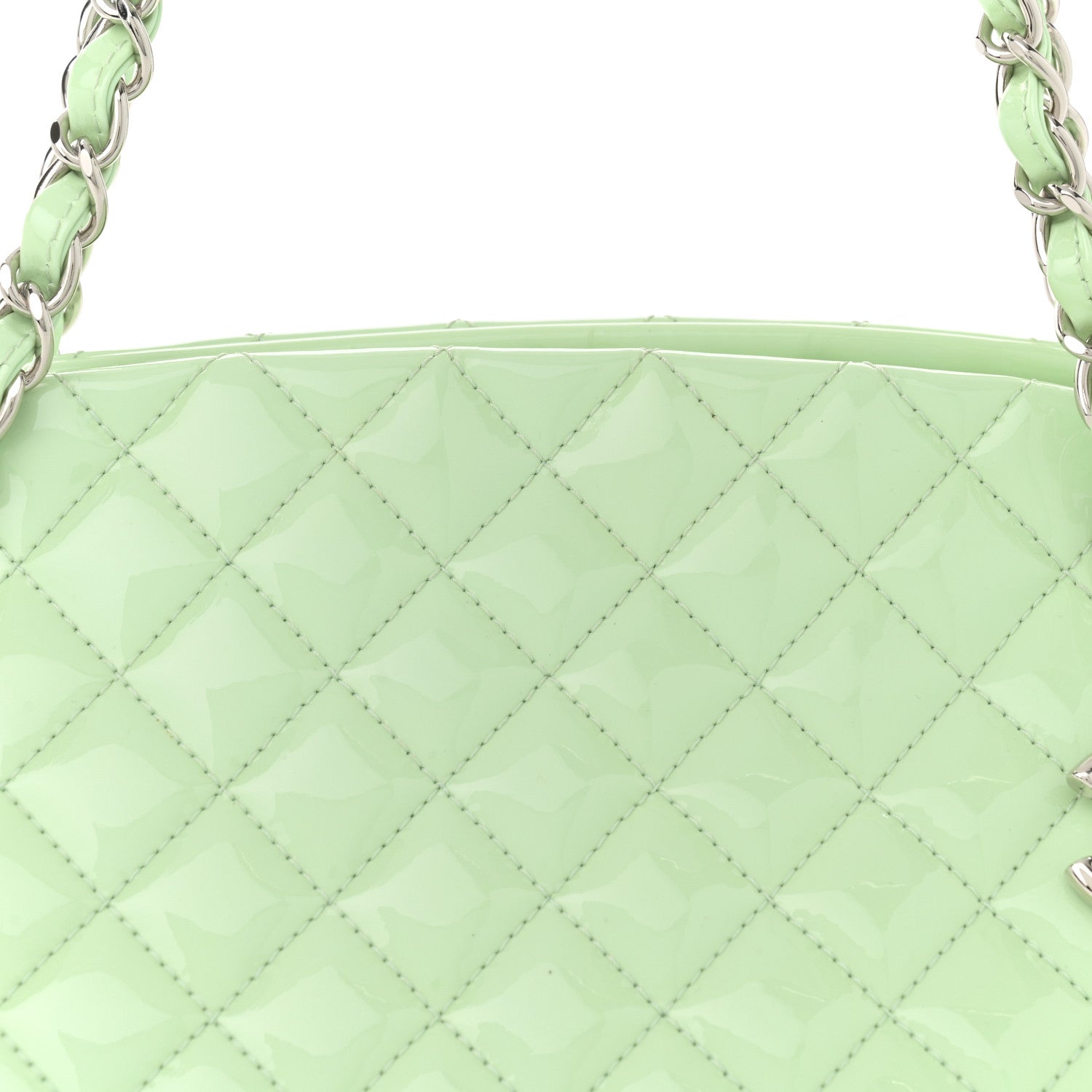 Chanel Patent Quilted Medium Just Mademoiselle Light Green 9 of 13