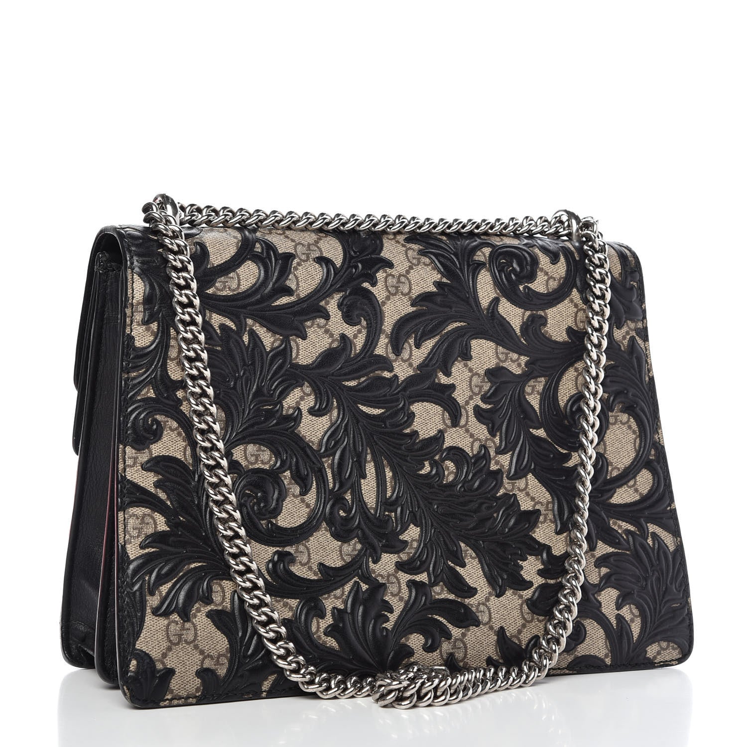 Gucci GG Supreme Monogram Arabesque Medium Dionysus Shoulder Bag Black 3 of 15