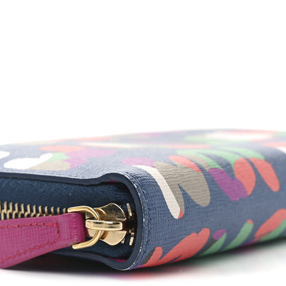 Fendi Vitello Elite Fendi Roma Simply Zip Around Wallet Cobalt Multicolor 7 of 9