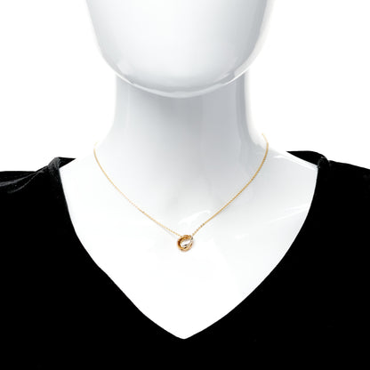 Cartier 18K Pink Yellow White Gold 15 Diamond Trinity Pendant Necklace 2 of 5